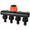 Divisores de Agua de 4 Vías de 1" a 3/4" a 1/2" Conector de Riego de Jardín Válvula Distribuidora para Grifo Exterior Aspersor