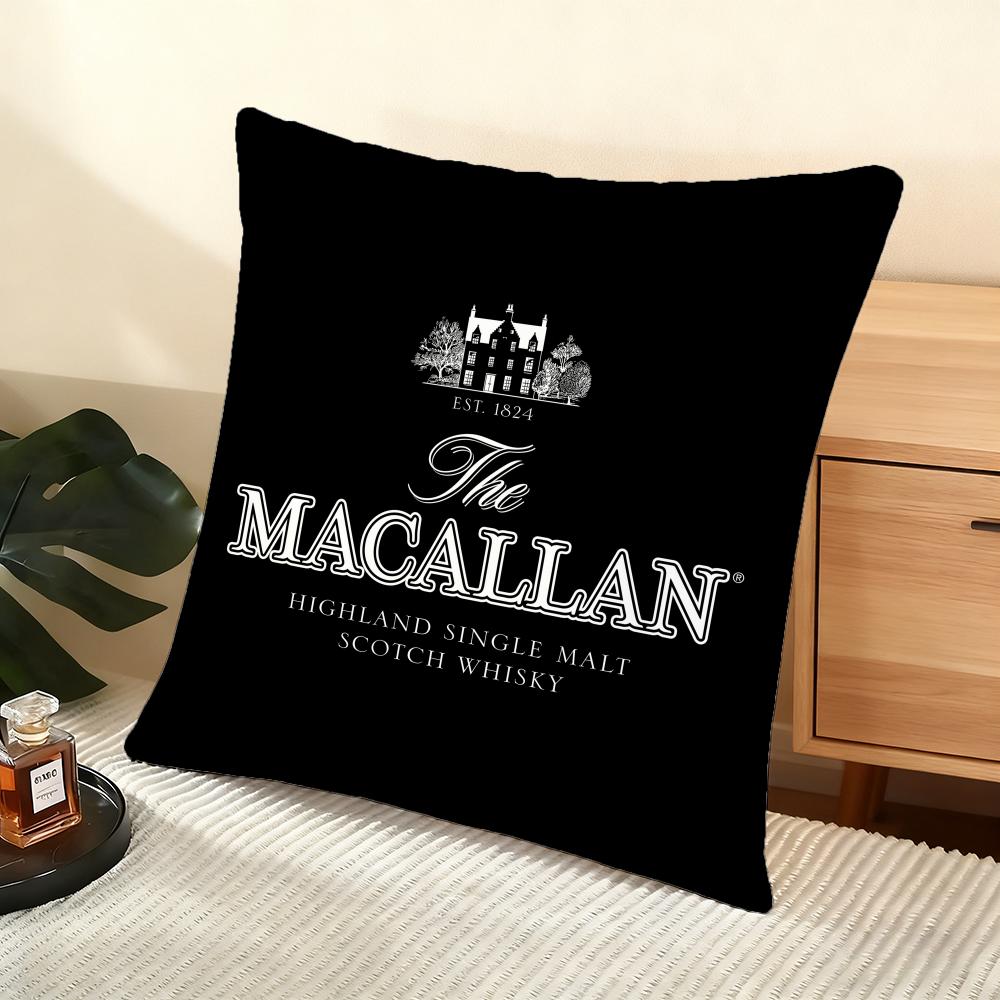 M-Macallanns W-Whiskey Cushion Cover Soft Short Plush Pillow Cover Smooth Cozy Texture Aesthetic Cushion Case Home Decor