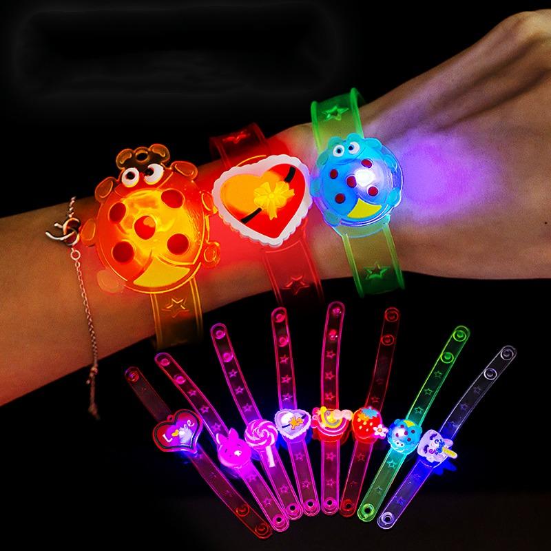 6PCS Kids Birthday Party Supplies LED Cartoon Light Up Watch Toys Boys Girls Wedding Guest Souvenirs Christmas Party Gifts Pinata