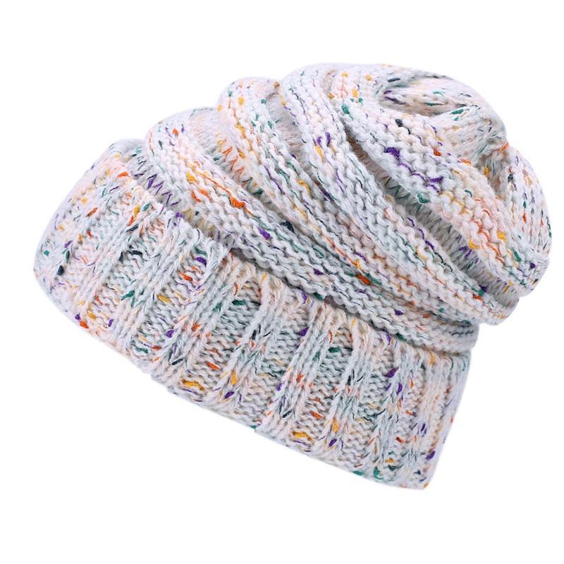 Damen Strickmütze aus Wolle für den Winter, Slouch-Beanie, Mütze, Skateboard