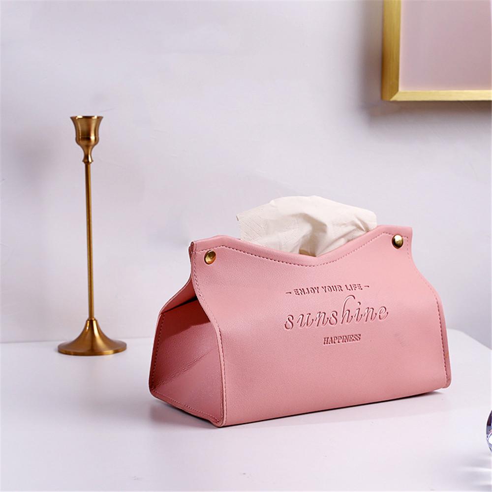 Nodic Environmental PU Leather Napkin Holder Foldable Tissue Box Home Offi Waterproof Dustproof Storage Box Sundries Ontainer