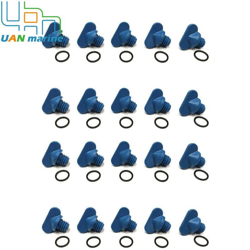 For Mercruiser Exhaust Manifold Water Drain Plug Blue 13992 18-4226 22-806608A1 22-806608A2 20 PACK