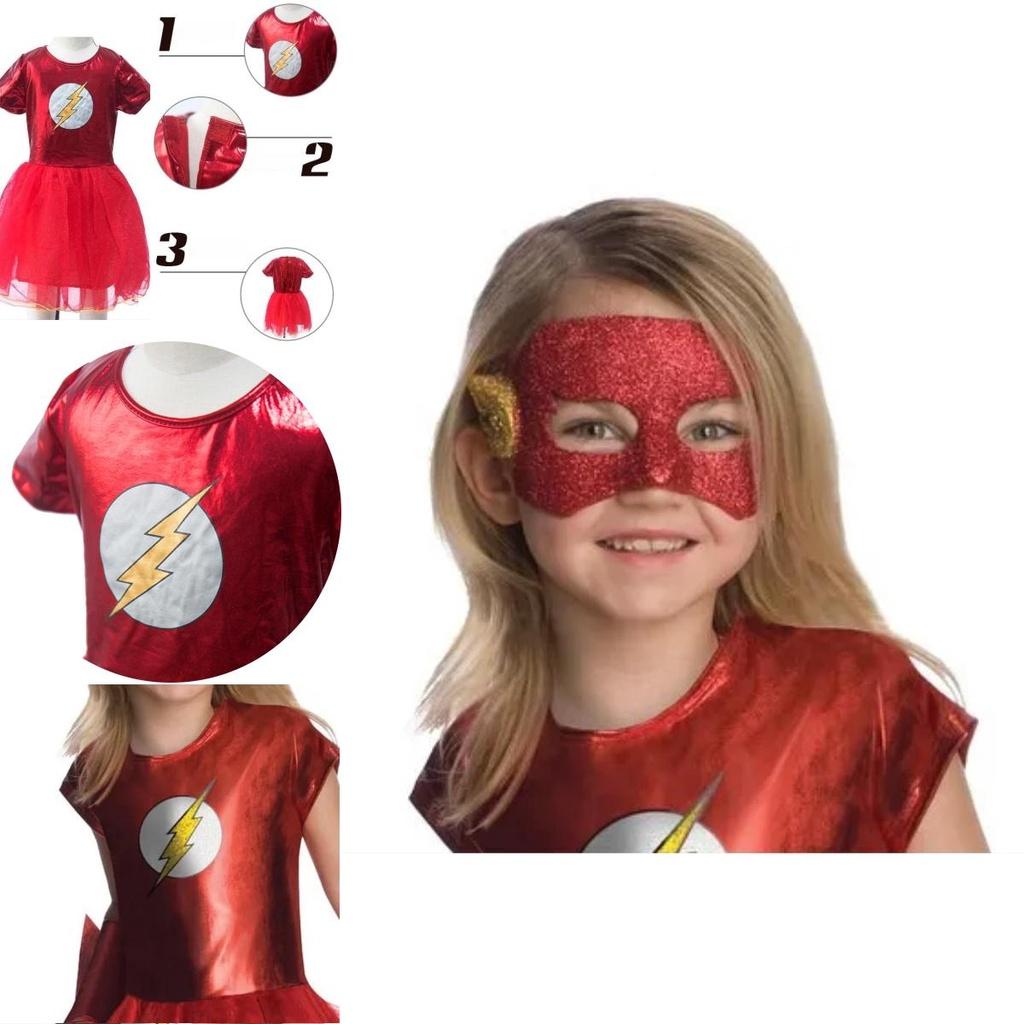 Bsrlons Halloween Flash Girl Children's Role-playing Costume Cosplay Stage Performance Dress