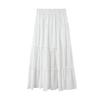 Korean Style Puffy White A-Line Skirt for Women - High Waist, Mid-Length, Spring/Summer 2025