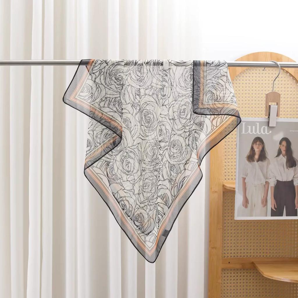 70Cm Square Headkerchief Women Korean Summer Neck Tie Scarf Imation Silk Foulard Hijabs