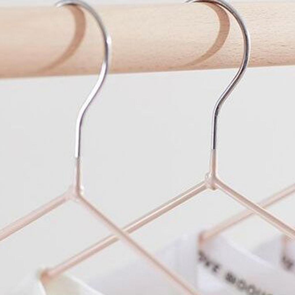 10 SZTUK 40cm Wieszak na Płaszcze i Ubrania Stal Nierdzewna Suszarka na Ubrania Stojak na Pranie do Akademika Różowy