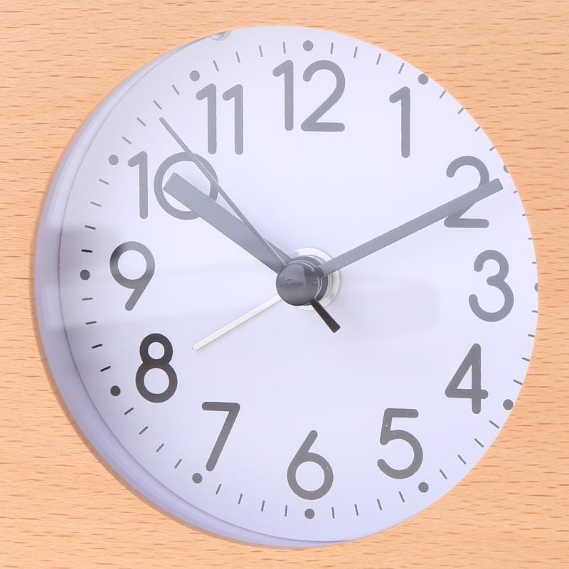 Simple Beech Wood Clock Night Light Timer Reminder Square Wooden Alarm Clock Home Decor for Classroom Office Library