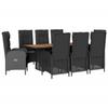 VidaXL Ensemble à Manger de Jardin avec Coussins 9 pcs, Table et Chaise de Terrasse, Meubles de Patio, Mobilier d'Extérieur, 3213515