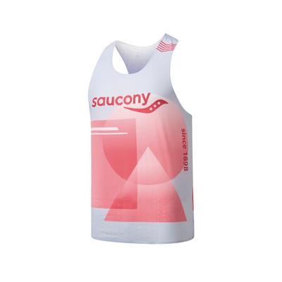 Racing Running Series Knitted Slim Fit Sleeveless Tank Top Men Tops Geometric-Pink SA2250TK63T-PR228