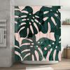 Minimalist Green Monstera Leaf Shower Curtain Waterproof Bathroom Decor for Home Decoration