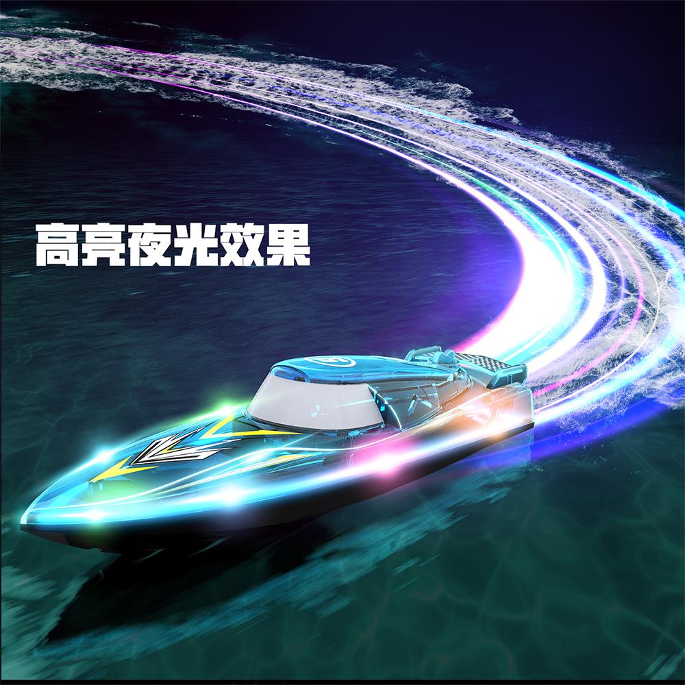 Barco de Control Remoto Inalámbrico Luz Colorida Acrobacia Venta al por Mayor Juguete de Alta Velocidad Barco de Control Remoto Lancha Rápida Carga Barco Eléctrico Impermeable