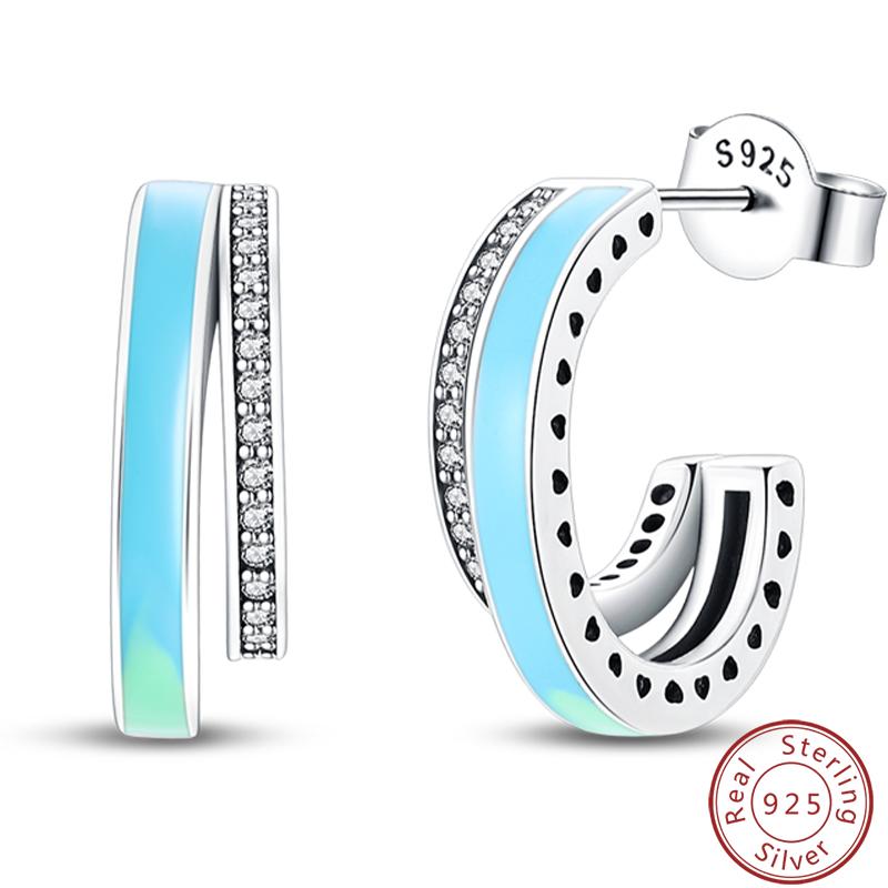 Damen Romantische 925 Silber Schneeflocke Stern Funkelnde Zirkonia Weihnachten Winter Ohrringe Passend für Hochzeitsfeier Exquisiter Schmuck
