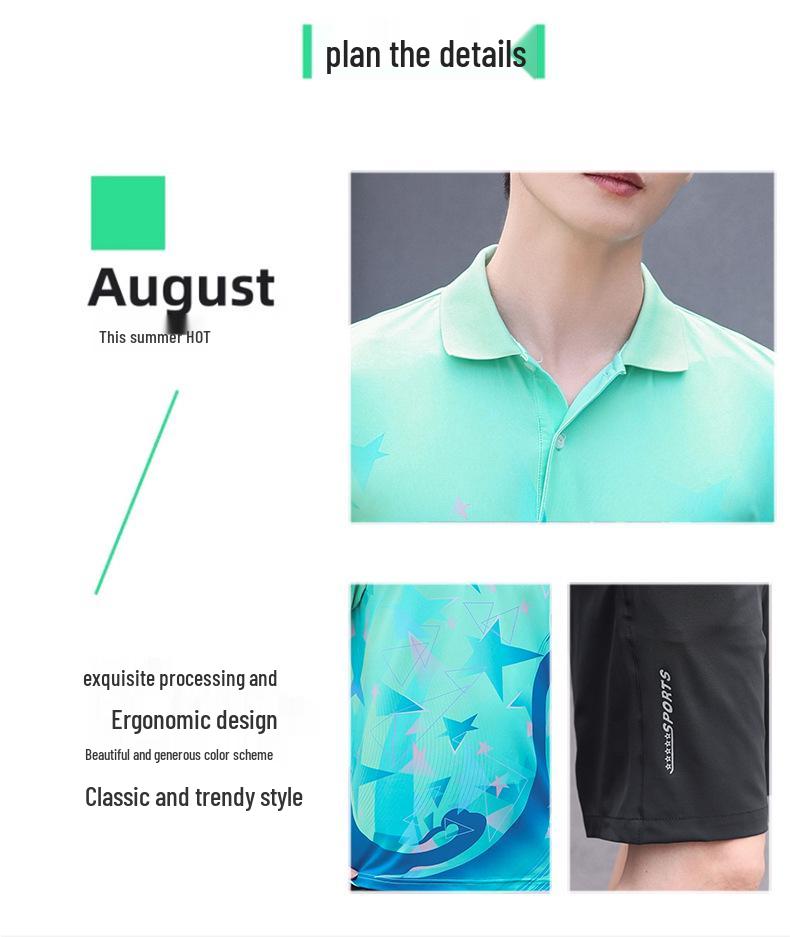 Short Sleeve Quick-Dry Sportswear Set: Custom Polo Shirt for Group Work with Logo Printing