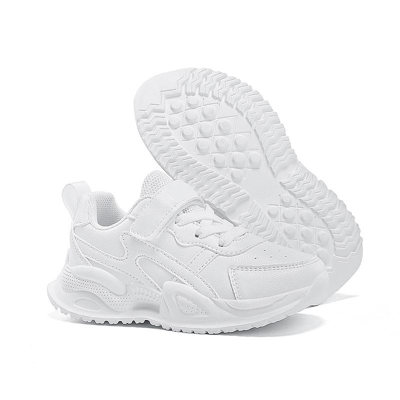 

White Children s Leather Casual Shoes For Boy Girls Sneakers Breathable Outdoor Kids School Walking Non-slip Sport Running Shoes 28 белый