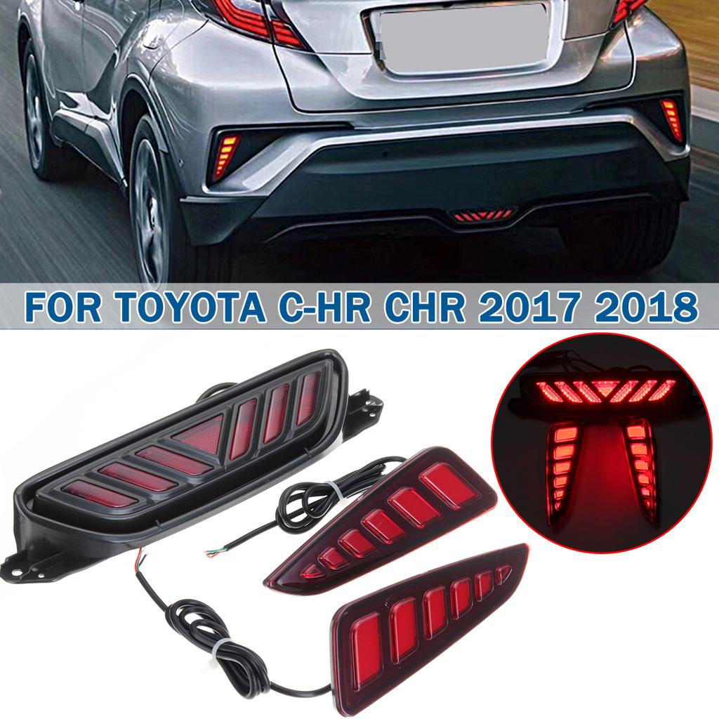 Buy 3PCS Car Red Rear LED Fog Lamp Brake Warning Light For Toyota CHR