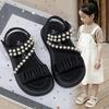 Summer 2026 Girls' Pearl Sandals: Elegant Korean-Style Princess Beach Shoes
