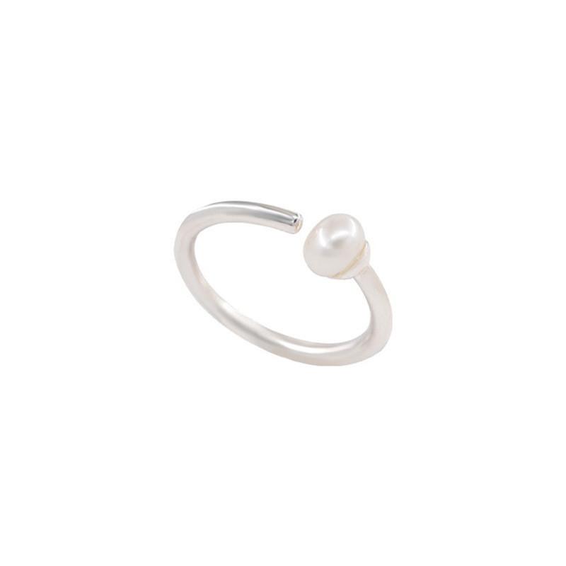 Minimalist Elegant Pearl Open Ring For Women Stylish Unique Design Available In Adjustable Sizes