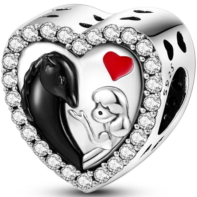 925 Silver Heart Silver Series Pendant Charm Beads Fit Original Bracelet Necklace For Women Diy Making Jewelry Gift