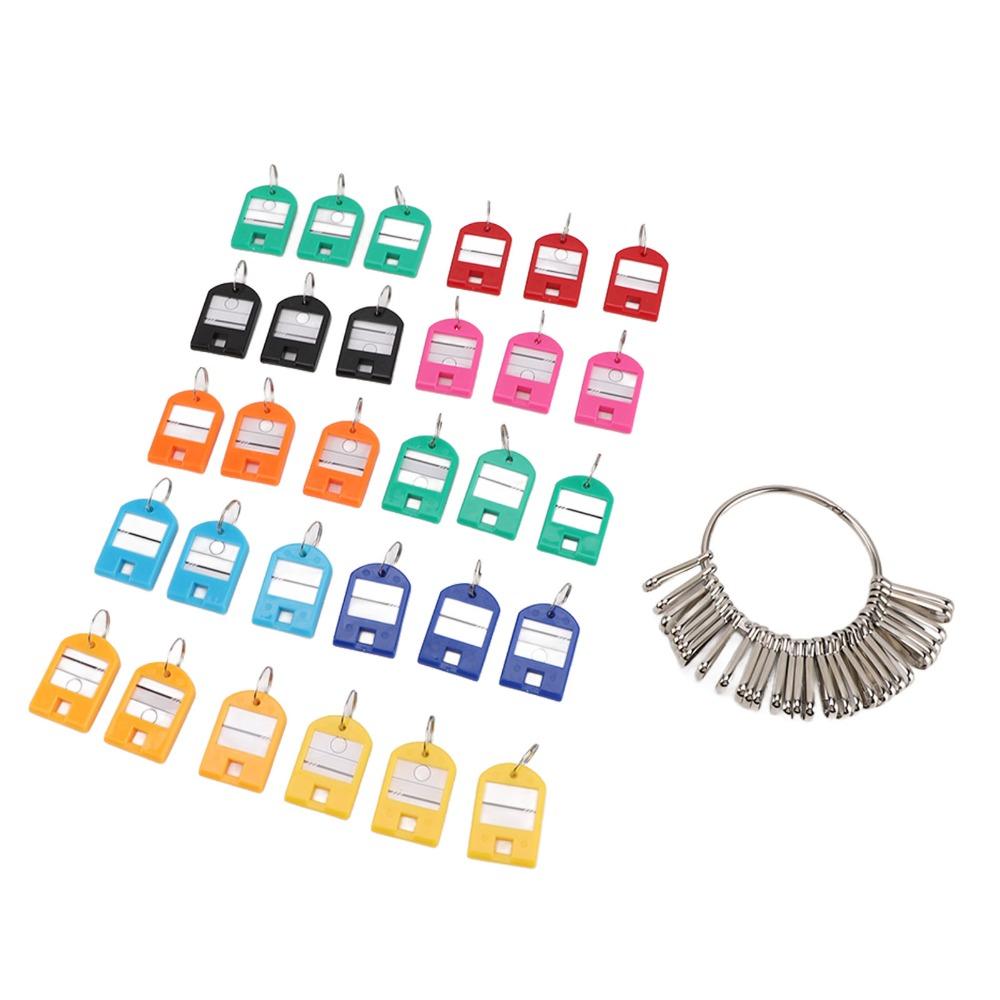 30pcs Portable Key Organizer Iron Split Ring Key Labels Multi Keys Holder Keychain  Houses