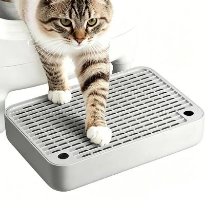 Litter Box Step, Litter Box Ramp/Catcher, Anti-Tracking & Easy To Clean, Ideal for Small & Elderly Cats