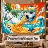 Soccer (397) Theme Wall Tapestry Customized With Name Text Personalized Hanging Tapestry For Bedroom Living Room Decor