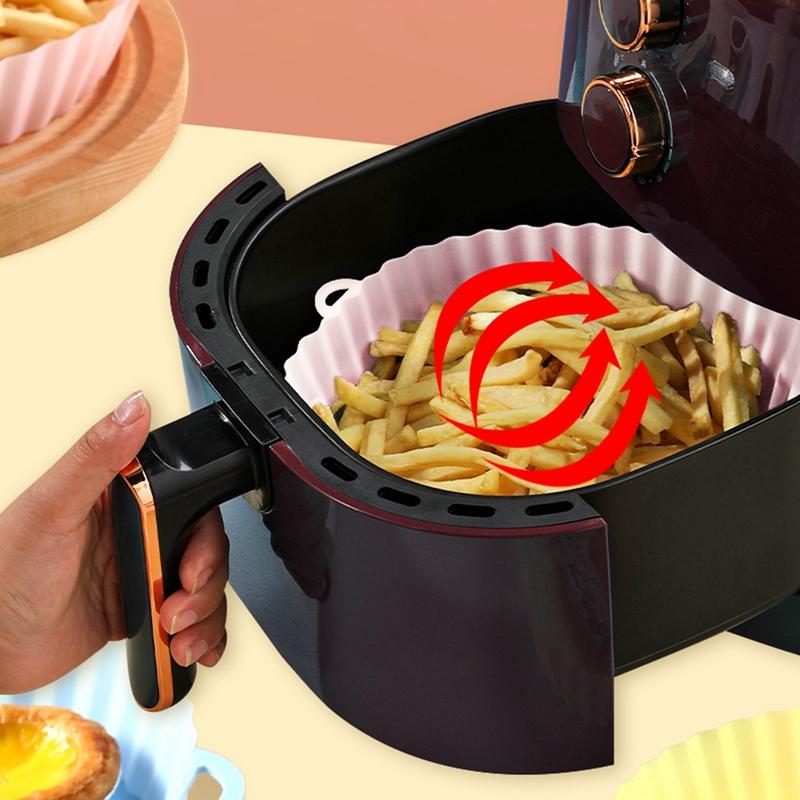 AirFryer Silicone Pot Air Fryers Oven Baking Tray Fried Pizza Chicken Basket Mat Silicone Liner Grill Pan Para Cocina Accesorios