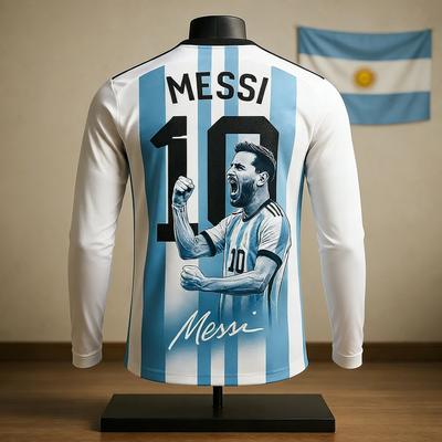 Nueva Edición Conmemorativa de Celebración de Messi Más Vendida Deportiva de Manga Larga para Exteriores Transpirable de Secado Rápido Cómoda para Niños