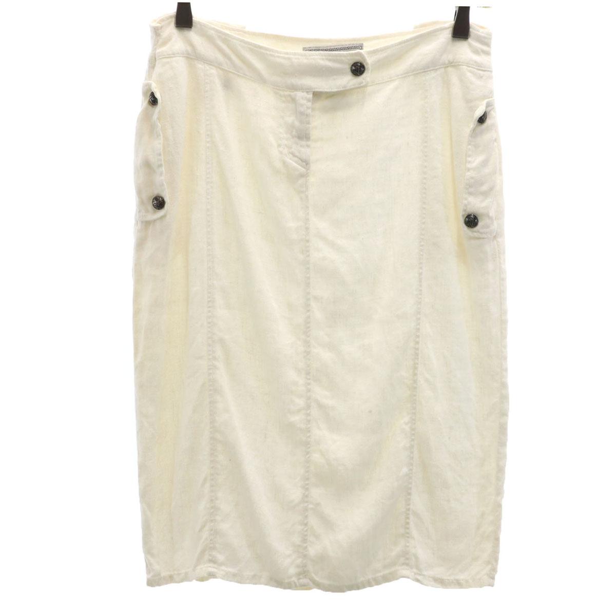 

VERSACE JEANS SIGNATURE Made in Italy Linen Mimole length Tight Skirt 38 Women Used