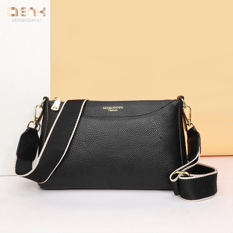 Genuine Leather Women's Bag Fashionable Single-shoulder Crossbody Bag Cowhide Small Square Bag