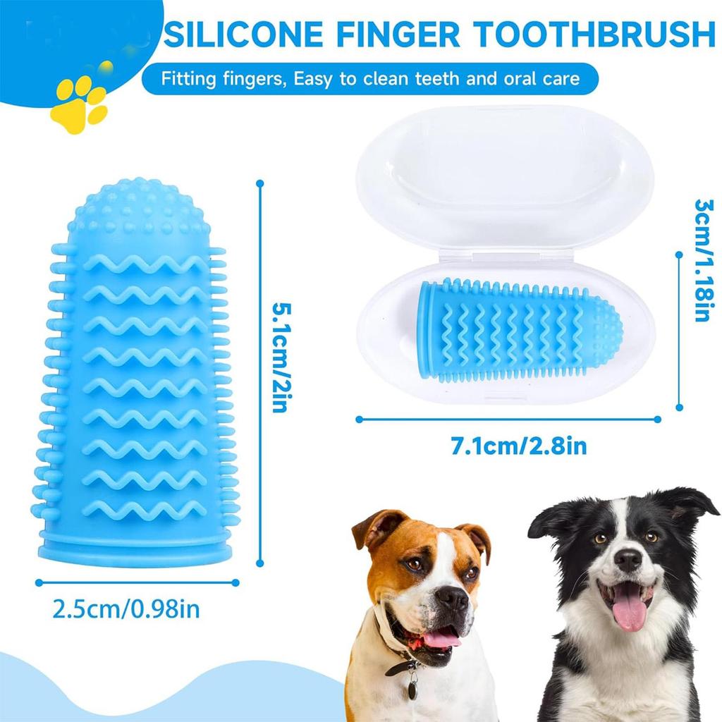 Dog Toothbrush 4-Pack Dog Tooth Brushing Kit,pet Toothbrush  Dog Finger Toothbrush for Dogs,Dog Teeth Cleaning Combine with Dog Toothpaste