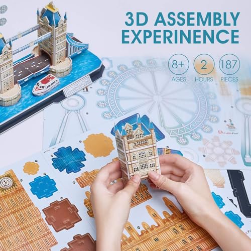 ASSYME Cubic Fan 3D Puzzle Craft Kit, No Glue or Tools Required, London, MC253h