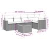 VidaXL Salon de Jardin avec Coussins 6 pcs, Canapés de Terrasse, Ensemble de Meubles de Patio, Mobilier d'Extérieur, Noir 3225951