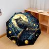 1 PC Automatic Folding Umbrella - Owl Moon Night Pattern, Portable & Foldable Design with 8 Ribs, Christmas Birthday Gifts