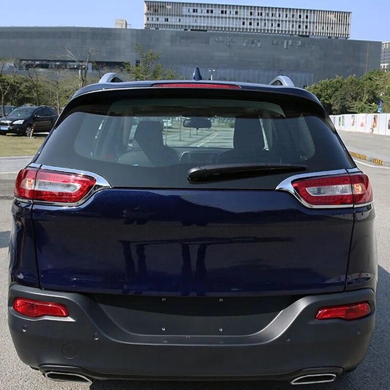 2014 2015 2016 2017 2018 For Jeep Cherokee KL Car ABS Chrome Tail Rear Lamp Light Frame Cover Trim Stickers Accessories 4 Pieces