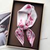 Luxury Square Scarf For Women Elegant Floral Print Ladies Hijab Neckerchief Shawl For Travel Soft Stain Imitation Silk Scarves