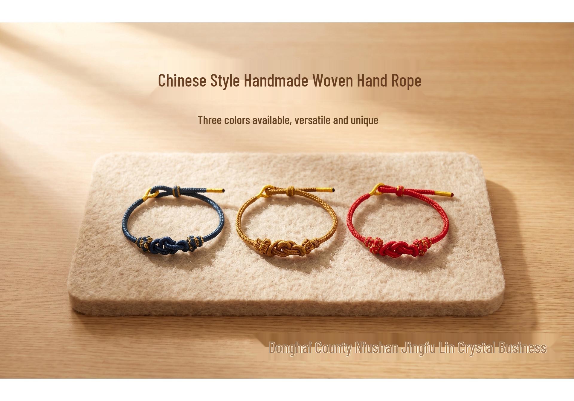 Red Woven Rope DIY Bracelet with Luck Beads (Semi-finished)
