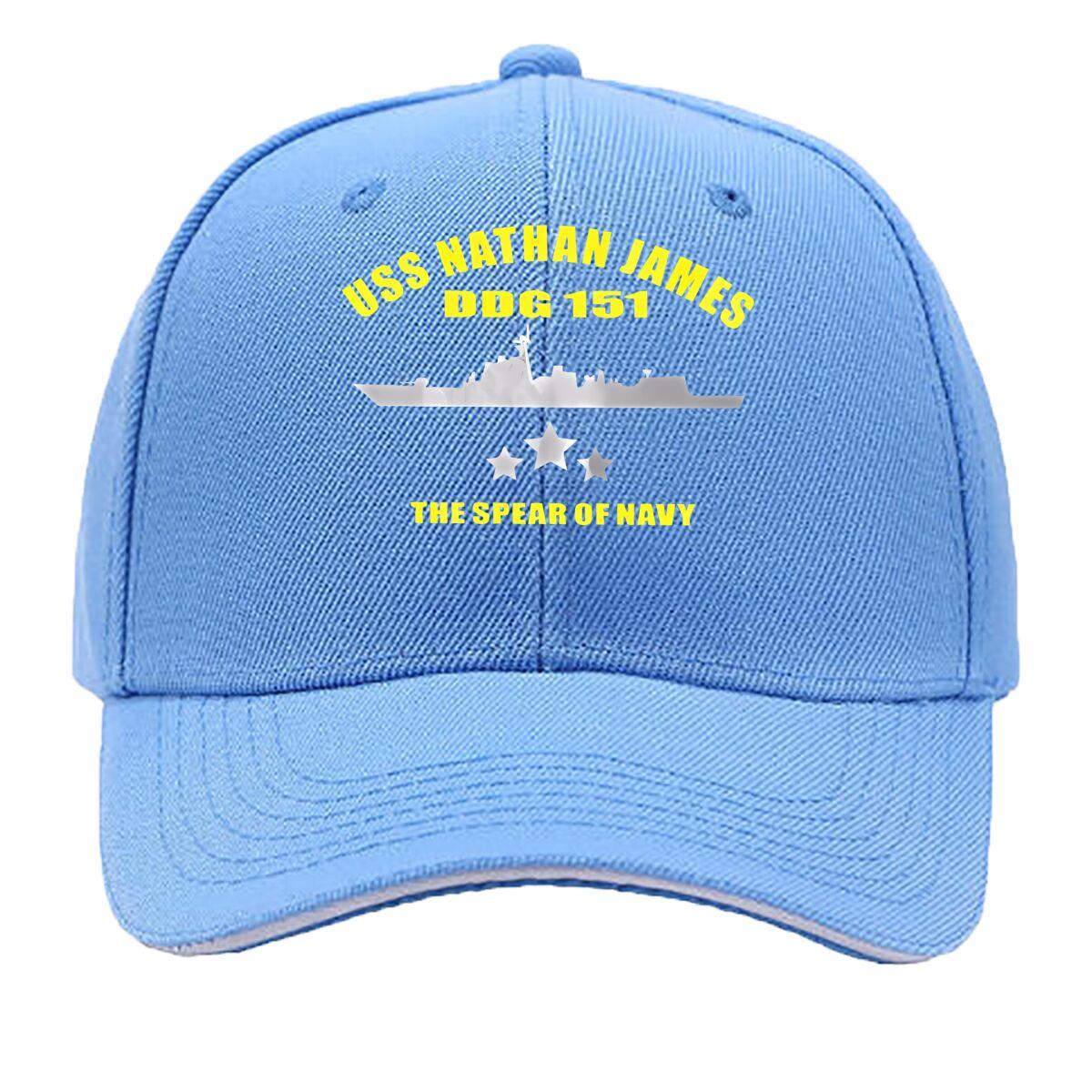

USS Nathan James A Tribute to the Iconic Navy Ship Sandwich Baseball Cap One Size