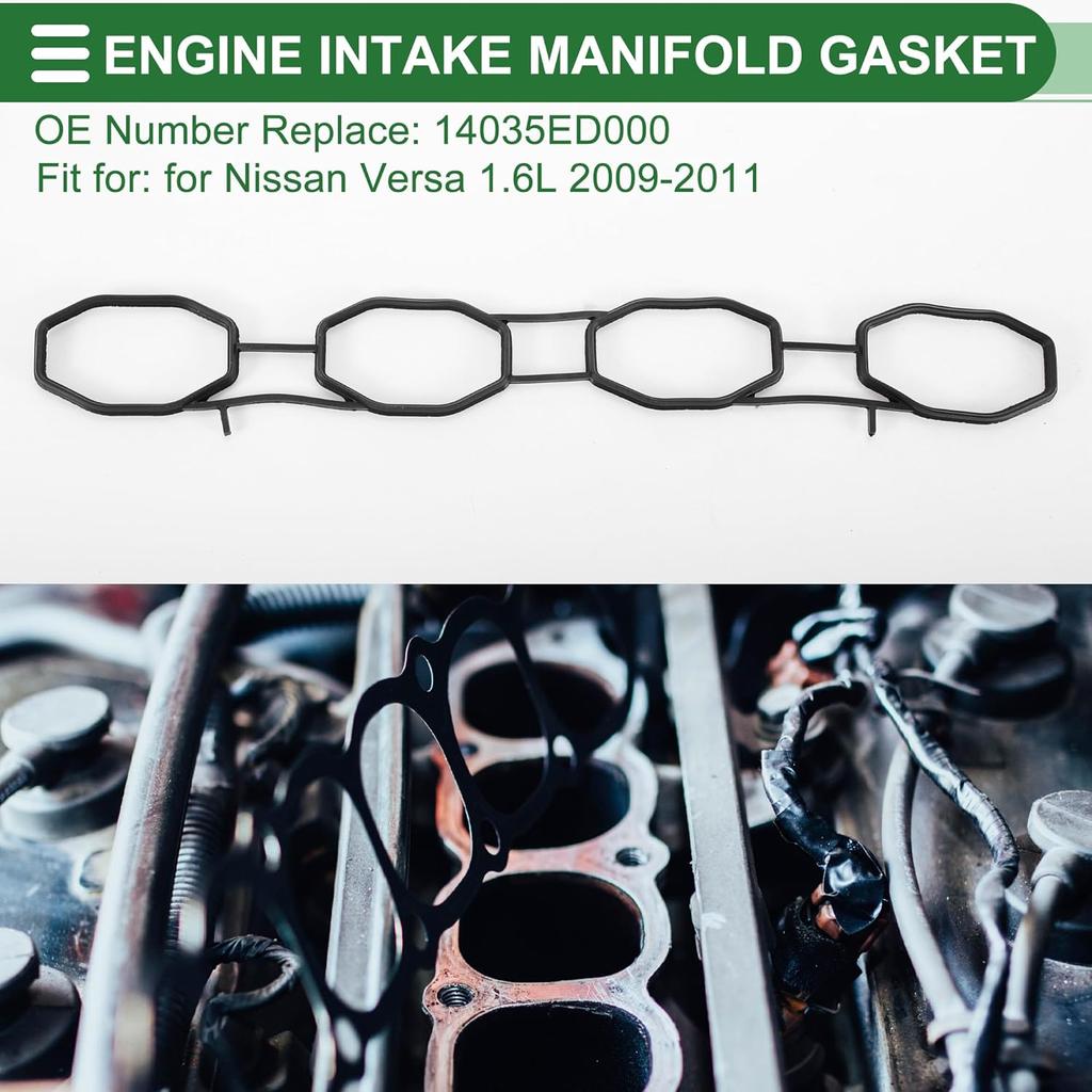Engine Intake Manifold Gasket for Nissan Versa 1.6L 2009-2011 Intake Manifold Sealing Gasket No.14035ED000 Nitrile Rubber 1 Pcs