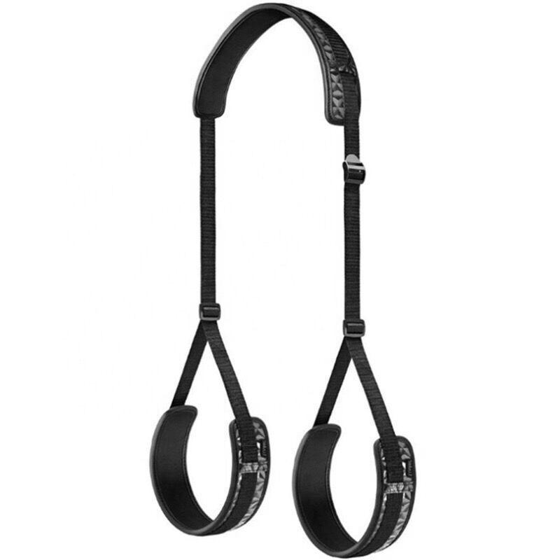 Upgraded Erotic Diamond Pattern Leather Handcuff and Leg Restraint Strap