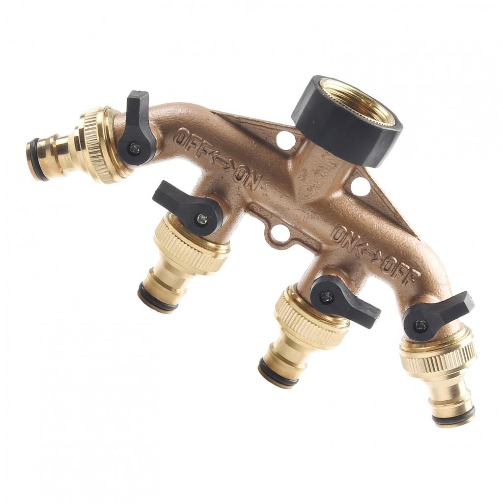Splitter Connector 3/4 Inch Brass For Garden Hoses