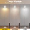 Lampadaire salon LED - NETTLIFE - 125 cm - Dimmable - 3 températures de couleur - Batterie USB