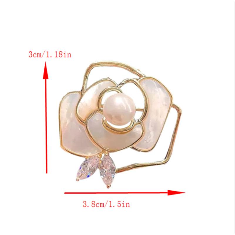 1/2 Pcs Camellia Pearl Brooch Badge Mourning Funeral Corsage Pin High-End French Elegant Clothes Scarf Accessories Brooch Gift