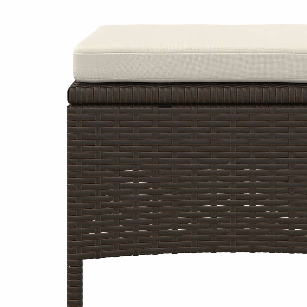 2 Seater Outdoor Sofa Set with Table & Footstools Brown Poly Rattan