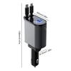 Retractable Car Charger 4-in-1 Fast Car Phone Charger 2 USB Ports Charger Adapter For Android Phones Auto Accessories Interior