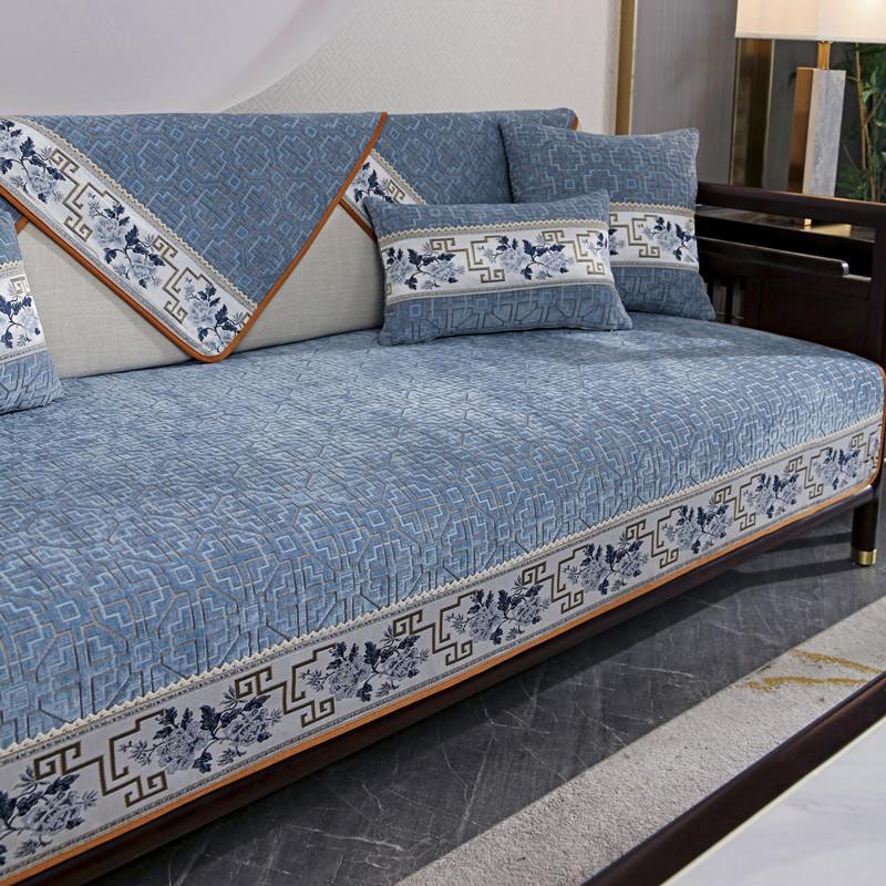 Four Seasons Universal New Chinese Chenille Jacquard Sofa Cushion Modern Simple Non-Slip Sofa Cushion Towel Cover