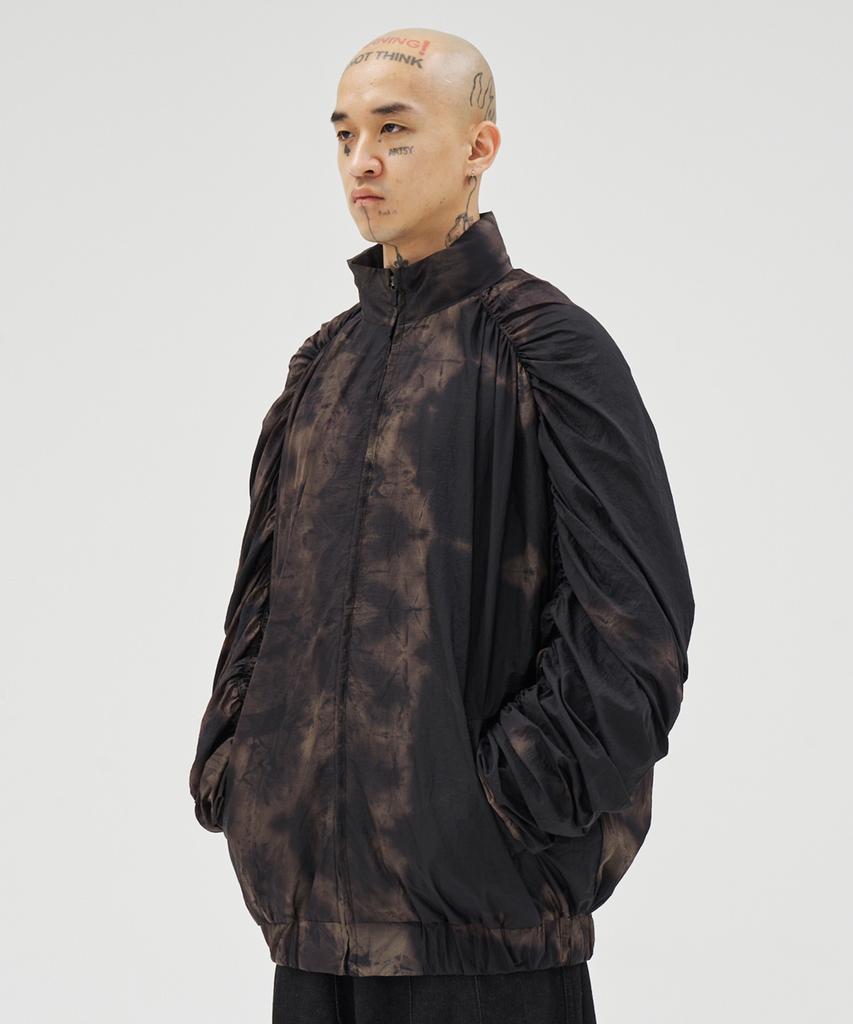 Ajobyajo Tie-Dye Pleats Jacket [Black]