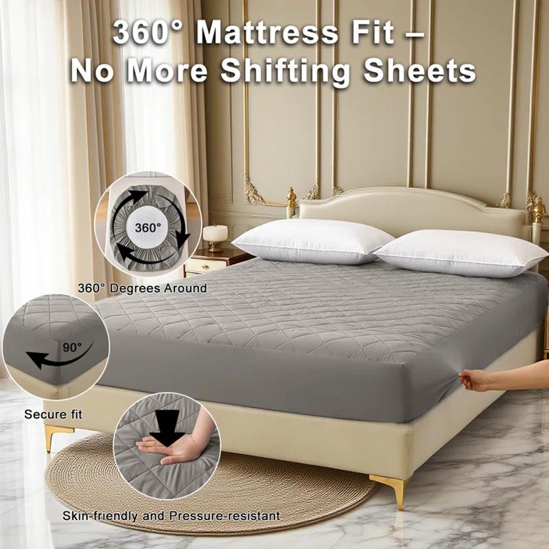 Protège-matelas imperméable Drap-housse, 1 pièce seulement, Résistant à la poussière et aux taches, Isolation de l'urine, Sans taies d'oreiller, Linge de lit minimaliste