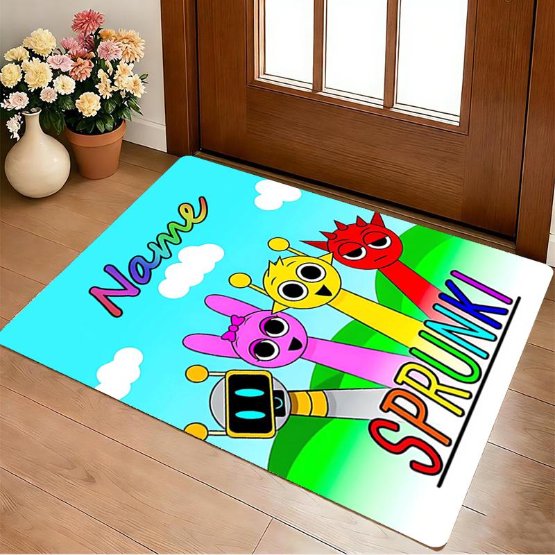 Custom Name Sprunki Love Living Room Non-Slip Area Rug Soft Carpet for Bedroom Kids Playroom Sofa Office Home Decor Doormat