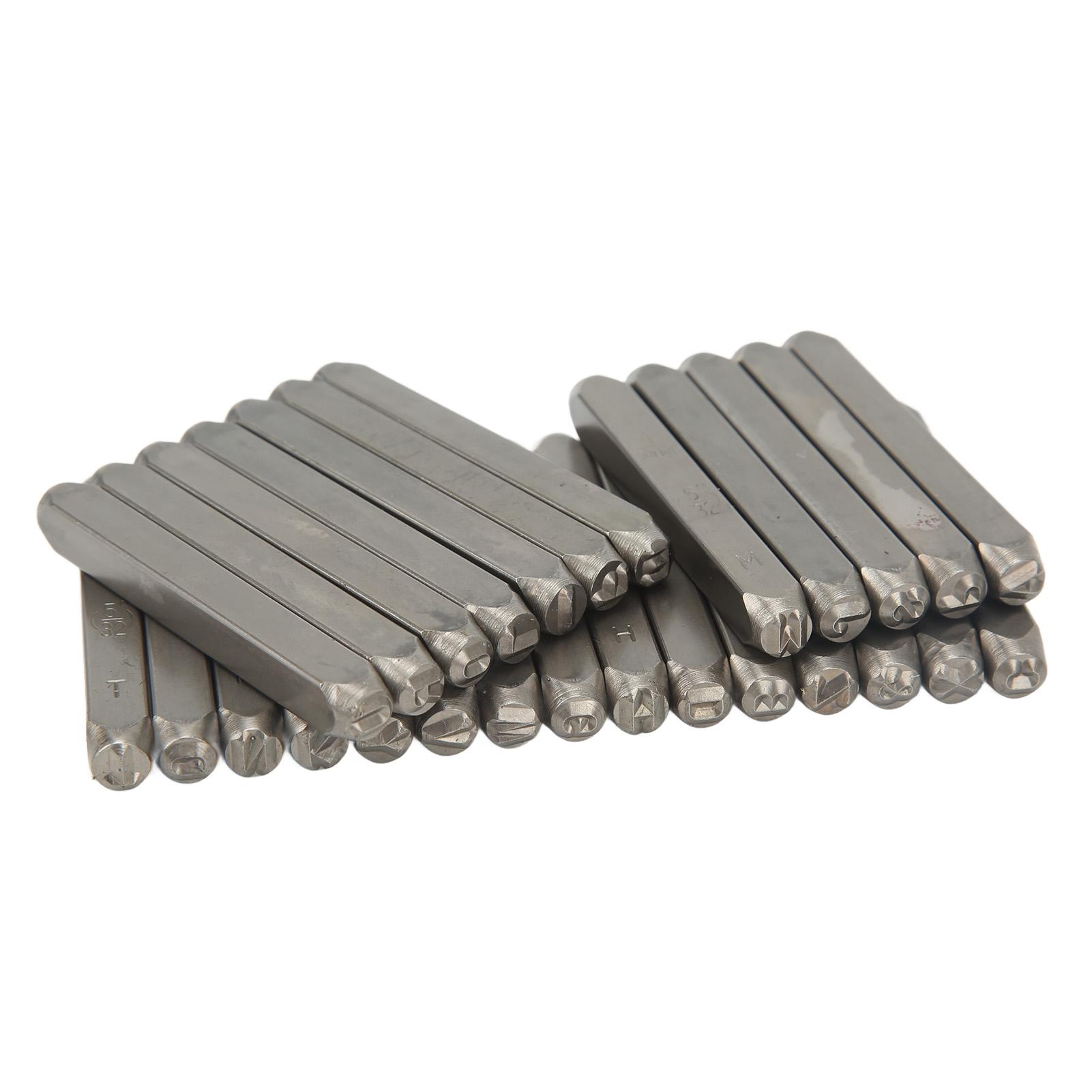 

27 шт. Металлические штампы из высокоуглеродистой стали Набор штампов с металлическими буквами для ювелирных изделий, кожи с 4mm Letters