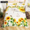 Yellow Sunflower Comforter Set Butterfly Bedding Set for Kids Girls Teens WomenCountry Floral Quilt Duvet Sets 2 Pillow Cases